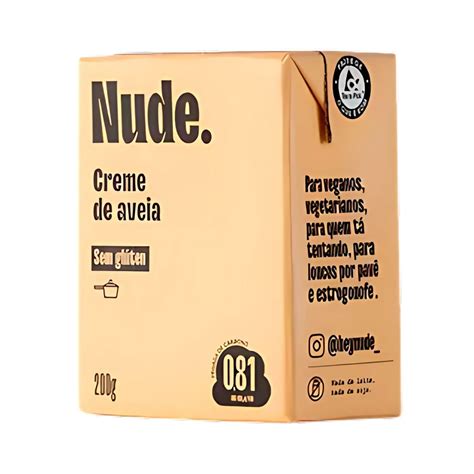 Creme De Leite Vegetal De Aveia Nude 200g Vegano Sem Lactose Sem
