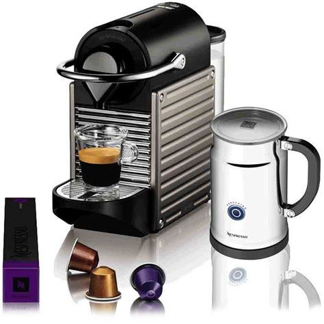 Nespresso C60 Pixie Electric Titan And Aeroccino Plus Coffee Units