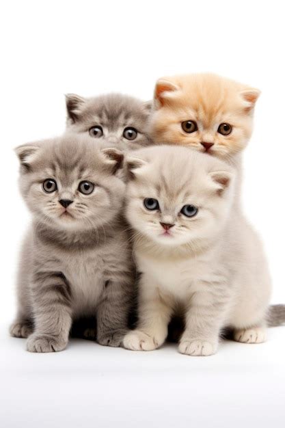 Premium AI Image | Group of baby cats in isolated white background