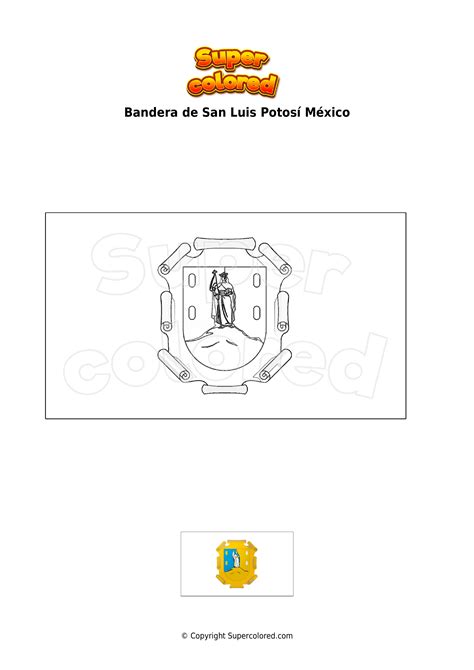 Dibujo Para Colorear Bandera De San Luis Potos M Xico Supercolored