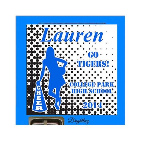 Personalized Cheerleader Magnetic School Locker Sign Decoration With Full Magnetic Backing