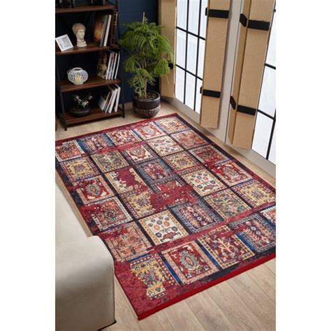 Latitude Vive Boukhari Modern Machine Woven Red Area Rug Wayfair Co Uk