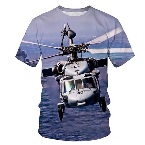 Camisetas Con Estampado 3D De Helic Ptero Para Ni Os Camiseta De Cuello