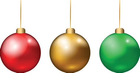 Set Of Realistic Christmas Decoration Balls Red Gold And Green On A