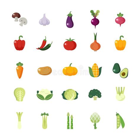 Vegetarian Vegetable Veggies Minimal Thin Line Web Icon Set