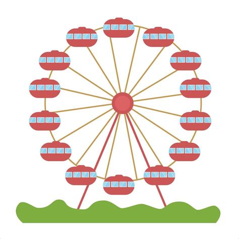 Ferris Wheel Amusement Park Vector Illustration 5918135 Vector Art At