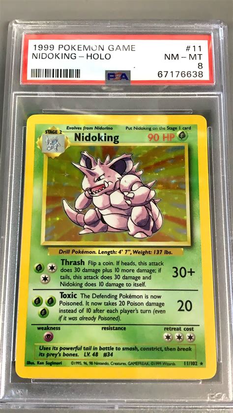 1999 Pokemon Game 11 Nidoking Holo Psa 8 Gamestop