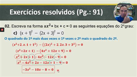 Escreva As Equações Do 2 Grau Na Forma Reduzida