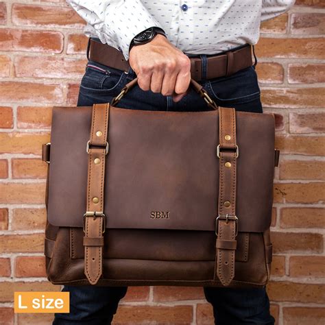 Personalized Leather Briefcase For Men Brown Leather Briefcase