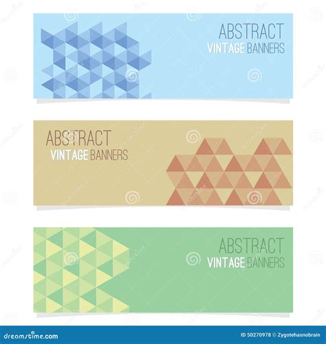 Set Of Three Abstract Banners Stock Vector Illustration Of Abstract