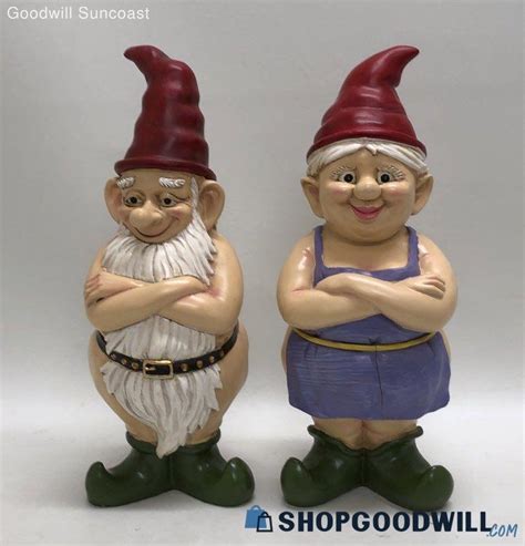 Exhart Good Time Naked Boy Girl Gnome Garden Statue H