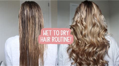 WET TO DRY HEATLESS HAIR ROUTINE! - YouTube