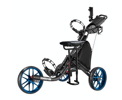 Caddytek Caddylite Ez Fold Pro 3 Wheel Golf Buggy Push Cart Blue Removable Seat Au