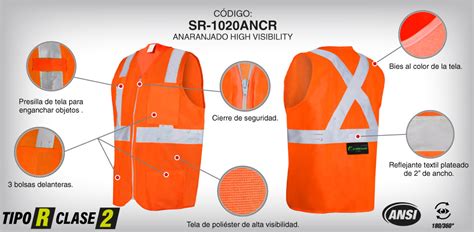 Chaleco De Alta Visibilidad Jyrsa Color Naranja SR 1020