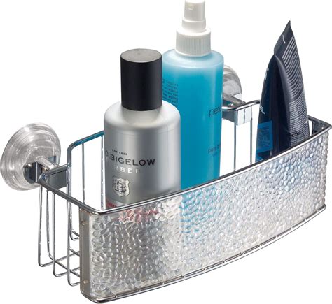 Interdesign Rain Power Lock Suction Bathroom Shower Caddy Basket For Shampoo Conditioner Soap