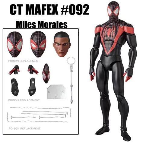 Into The Spiderverse Ct Mafex Homem Aranha Miles Morales Figura