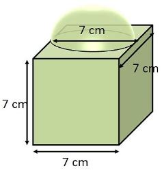 A Cubical Block Of Side Cm Is Surmounted By A Hemisphere What Is The