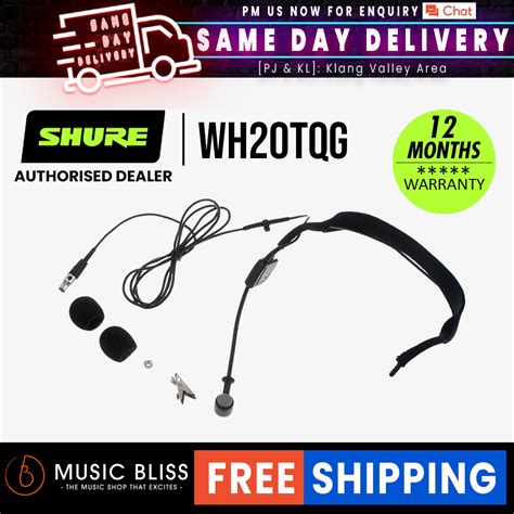 Shure Wh20tqg Headset Mic With Ta4f Connector For Shure Bodypack Transmitters Wh20 Tqg Wh20