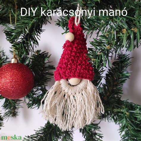 DIY Skandináv karácsonyi manó saját készítésű karácsonyfadísz