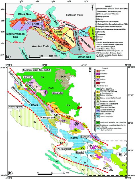 A Simplified Geological Map Of Parts Of Turkey And Iran Modified