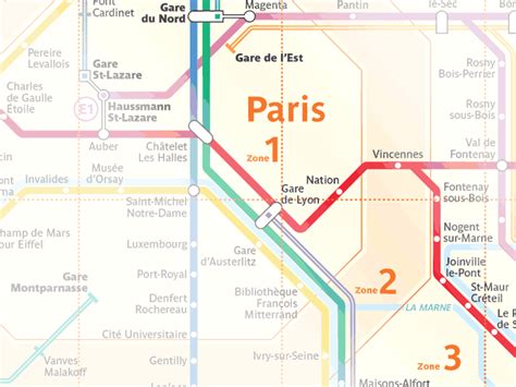 Paris Transportation Zone Map - Paris by Train