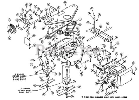 Toro 5 7366 Toro 36 Rear Discharge Mower Deck 1970 PARTS LIST FOR