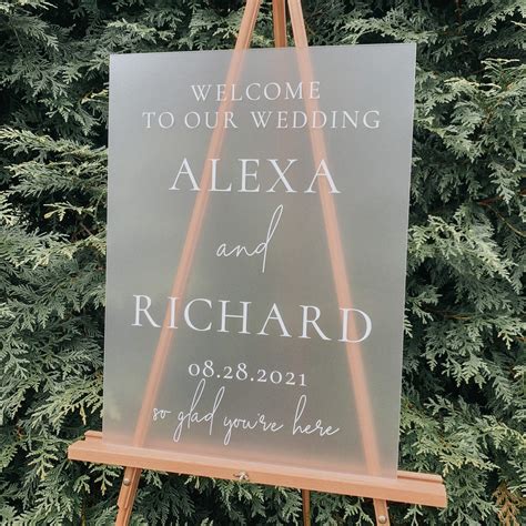 Frosted Acrylic Wedding Sign Frosted Acrylic Welcome Sign Frosted