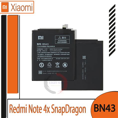 XIAOMI Redmi Note 4 4x SnapDragon Battery Model BN43 4100mAh