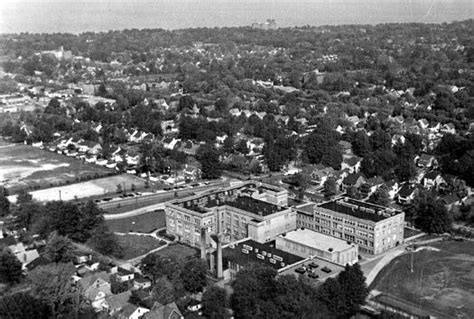 Aerial view looking north; Lakewood High School Lakewood Ohio, Cuyahoga ...