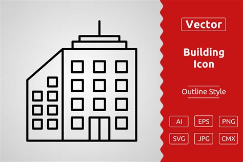 Vector Building Outline Icon Graphic by Muhammad Atiq · Creative Fabrica