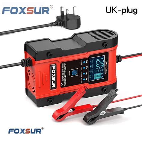 Foxsur Touch Screen Lcd Pulse Repair Battery Charger Motorcycle Car