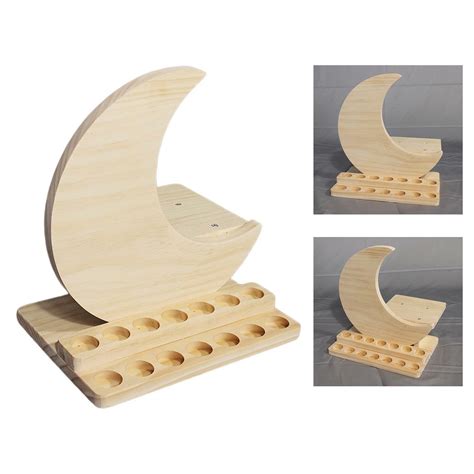 Slots Wooden Essential Oil Display Stand Holder Organizer Shelf Rack