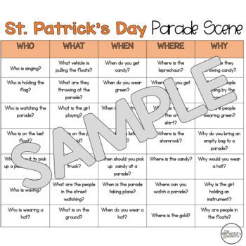 St Patrick S Day Wh Question Scenes Speech Therapy By The Elementary