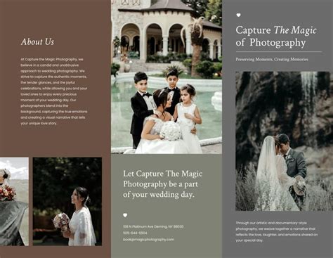 Earth Tone Wedding Tri Fold Brochure Template Venngage