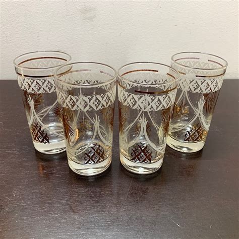 Mcm Highball Glasses Set Of 4 Dominion Glass Pinwheel Atomic Design