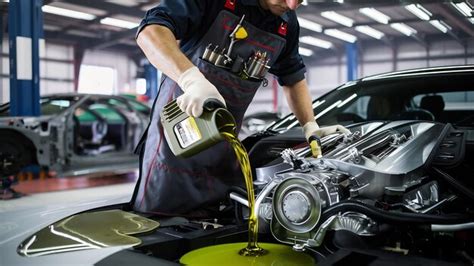 Premium Photo Mechanic Man Pouring Engine Oil To Car Engine