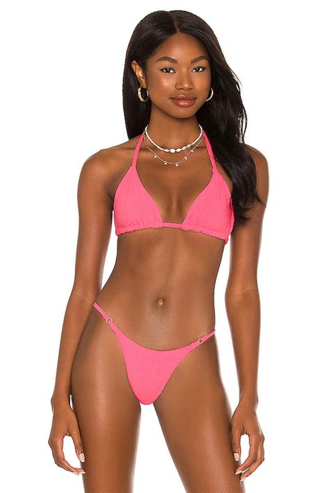 Frankies Bikinis Tia Terry Bikini Top In Blushing Revolve