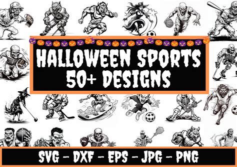 Halloween SVG Bundle Halloween Sports SVG, Halloween Sports Characters