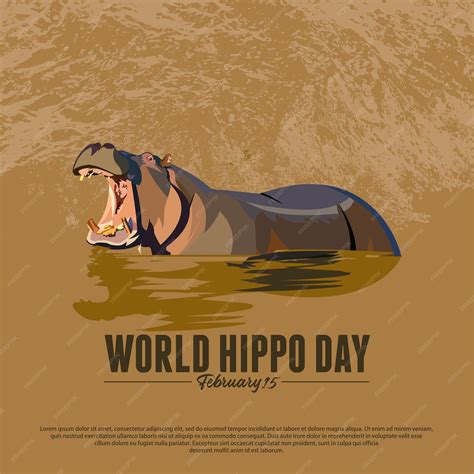 Premium Vector | World hippo day vector illustration can be for social