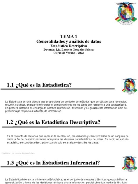 Tema 1 Estadística Basica | PDF | Estadísticas | Investigación cuantitativa