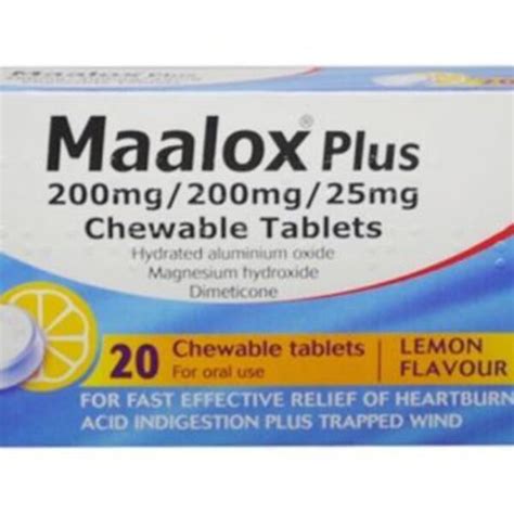 Maalox Plus Chewable Tablets 200mg200mg25mg Healthwise