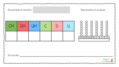 Plantillas Para Trabajar La Descomposición Numérica Y El Valor Posicional