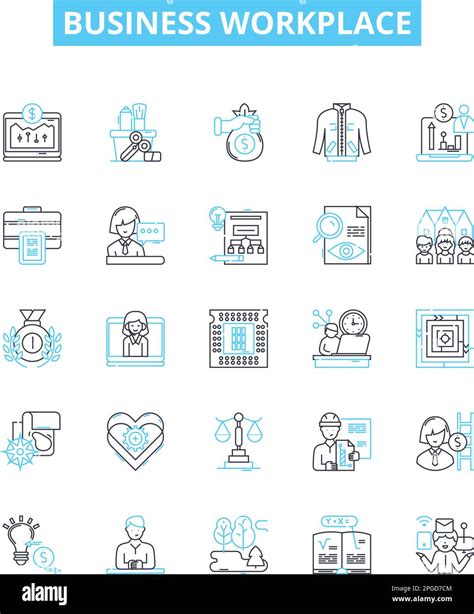 Business Workplace Vector Line Icons Set Workplace Business Office