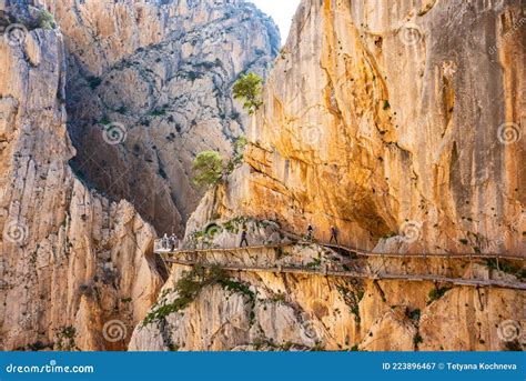 El Caminito Del Rey Spain Old Narrow Dangerous Metal Bridge Spread