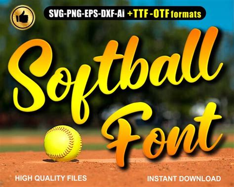 Softball Font Svg Ttf Otf Softball Alphabet Softball Etsy