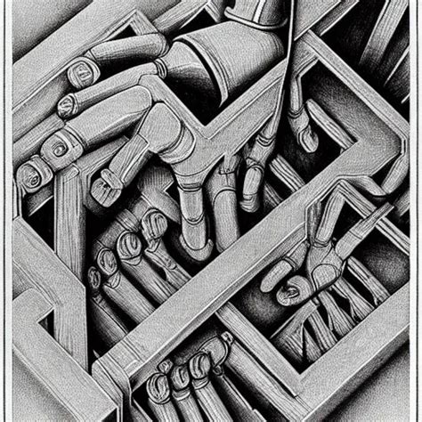 Robot Hands Drawing Themselves By Mc Escher Stable Diffusion Openart