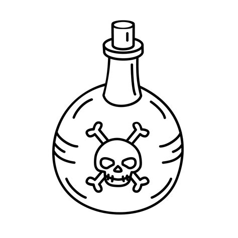 Poison Bottle Icon Doodle Hand Drawn Or Black Outline Icon Style