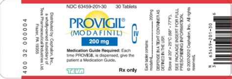 Provigil FDA Prescribing Information Side Effects And Uses