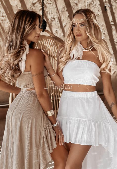 Mušelínový crop Top bez ramínek Beach Babe Bílá Internetový obchod Andzela