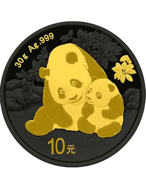 China Panda Oro Negro Imperio Moneda Plata Yuan China